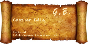 Gaszner Béla névjegykártya