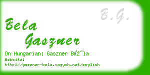 bela gaszner business card